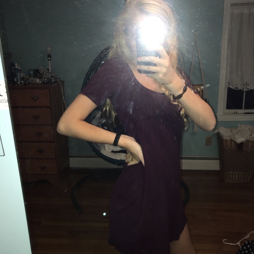 Royal purple short sleeve dress